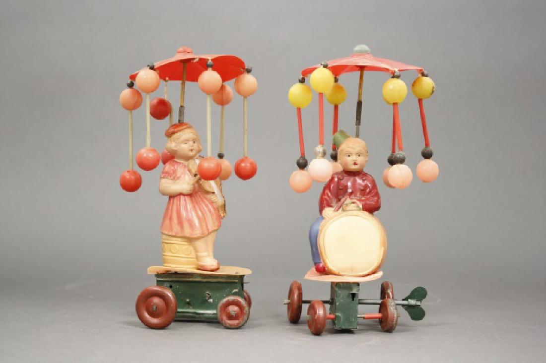 Lot: Girl Playing Violin, Boy Playing Drum (1 of 2)