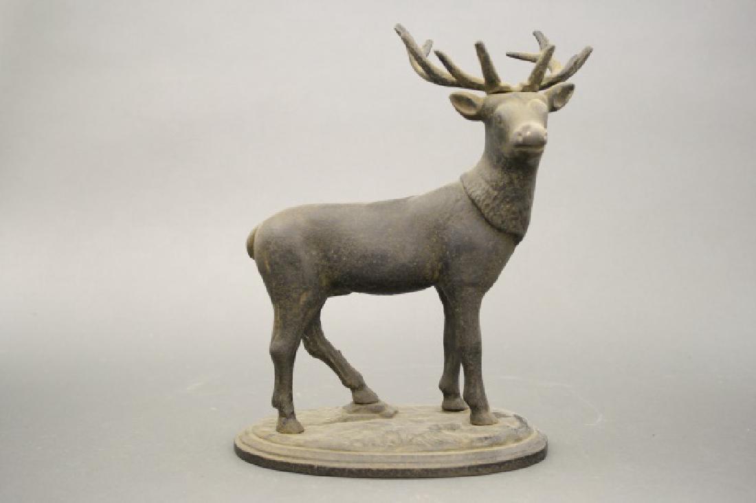 Stage on Oval Base: Made in America circa 1950's. 10" H. Cast Iron. This is a scarce, seldom seen, late production bank. Very Good Condition.