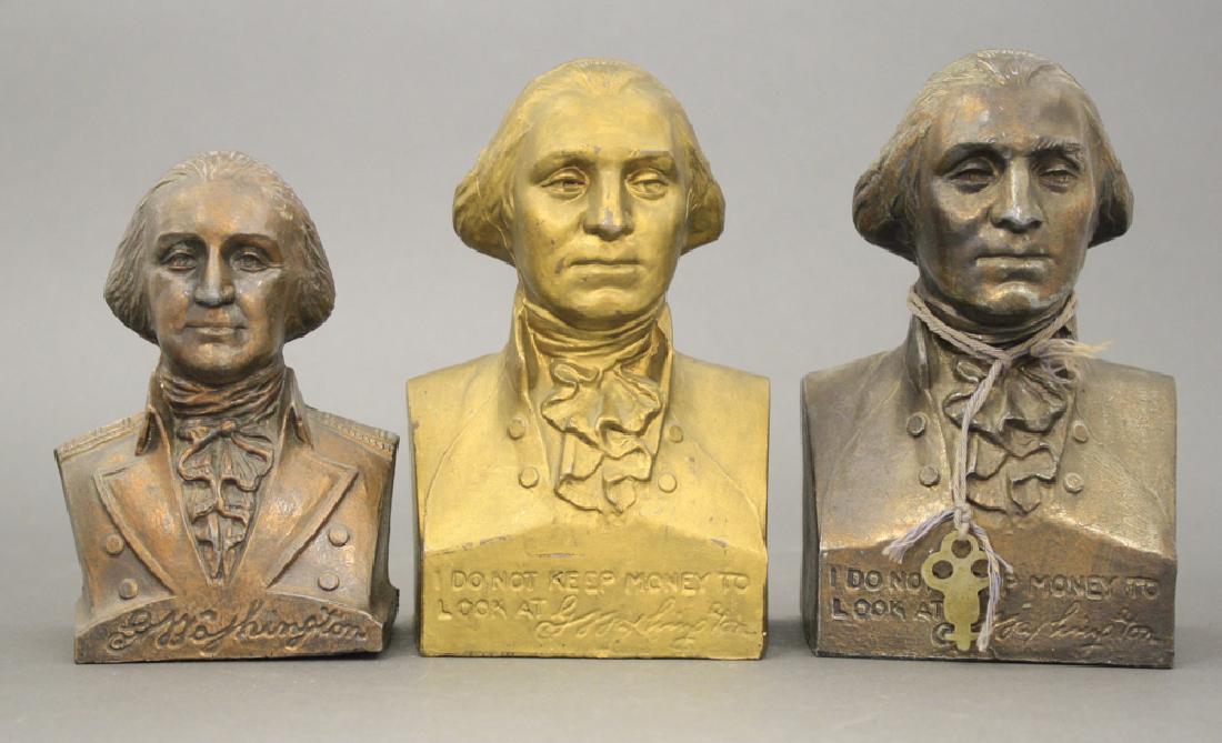 Lot: Three George Washington Busts (1 of 2)