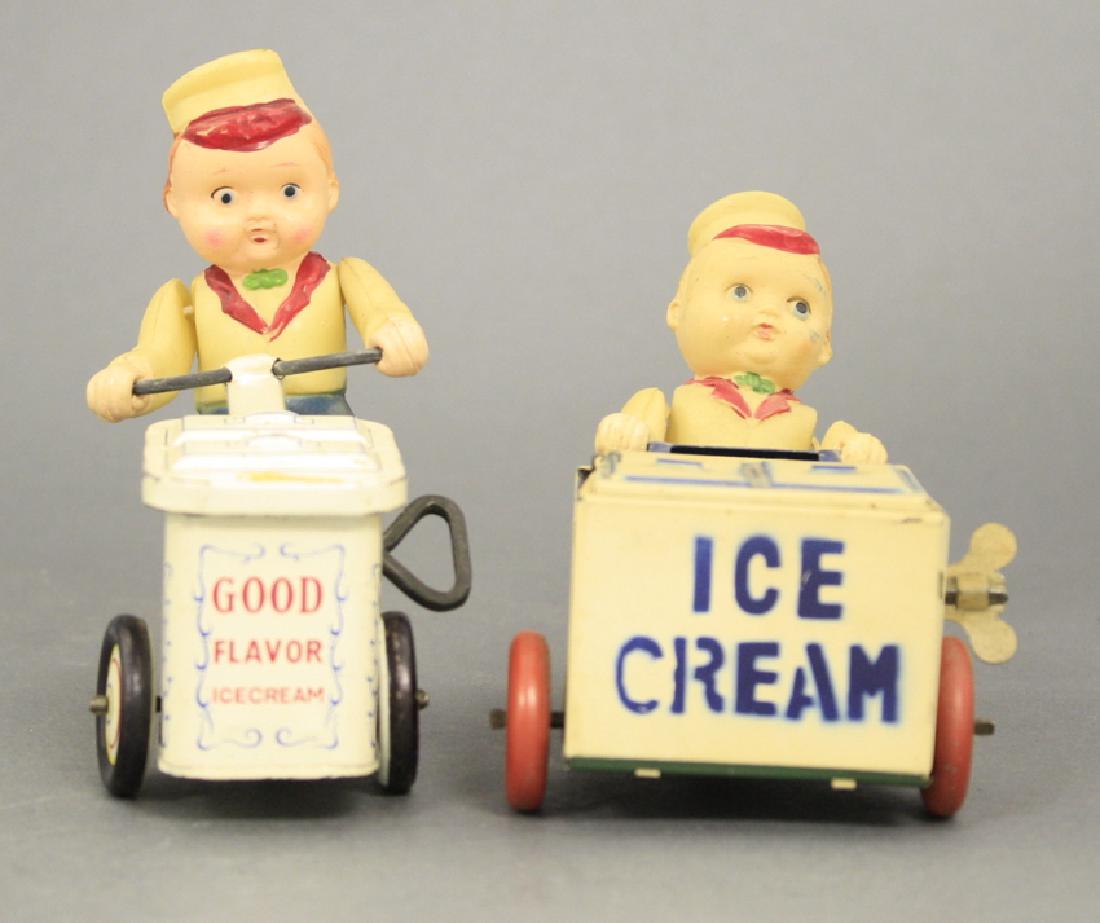 Lot: Two Ice Cream Vendor Windup Toys (1 of 2)