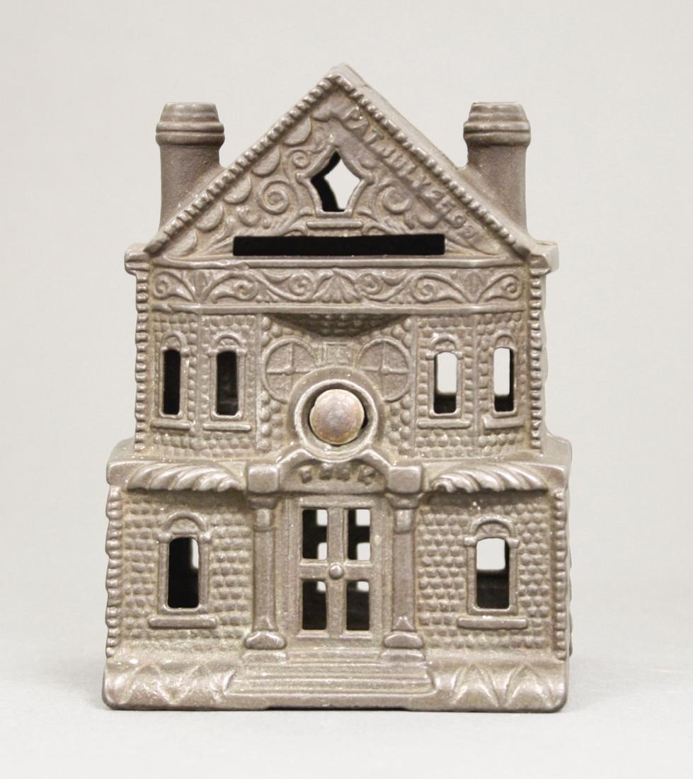 Large Cast Iron Victorian House Still Bank (1 of 2)