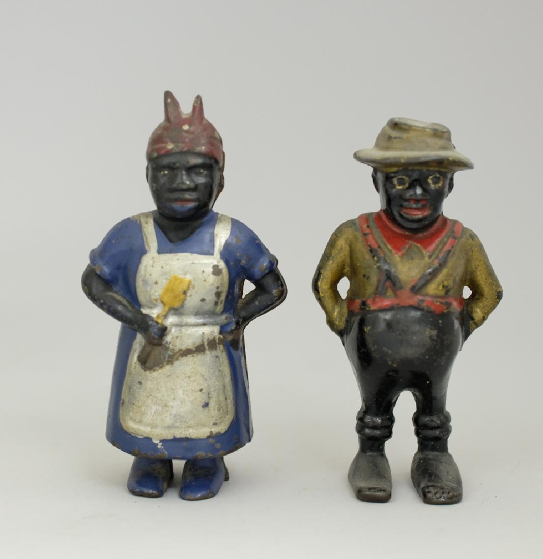 Mammy with Spoon / Sharecropper: A. C. Williams circa 1900's. Made of Cast Iron. 5 1/2" - 5 7/8" Tall. Fine to Very Fine Condition (Mammy with some rust).