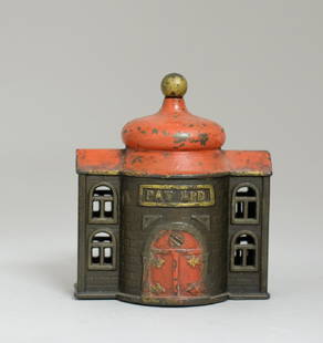 Presto Mechanical Bank: Made by Kenton hardware Co. circa 1890's. Made of Cast Iron. Very Fine Condition.