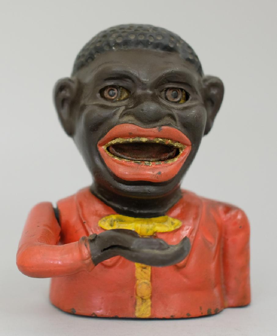 English Jolly N. Mechanical Bank: Made in England. Made of Cast Iron. Repainted Condition.