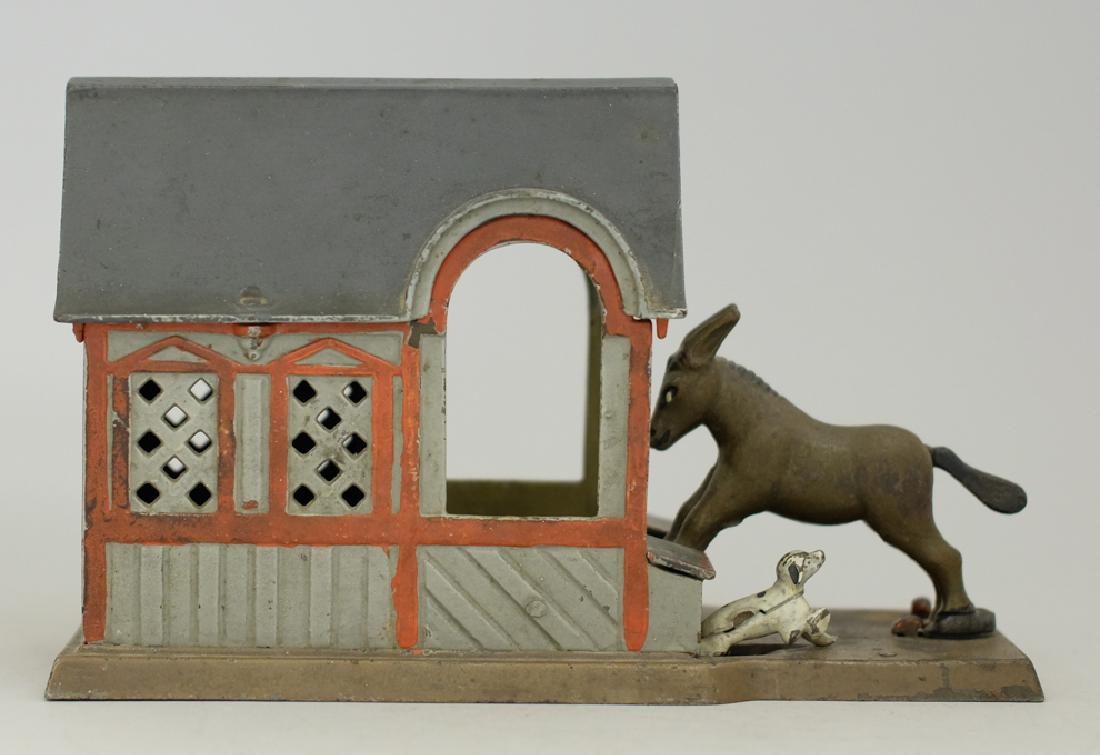 Mule Entering Barn Mechanical Bank (1 of 2)