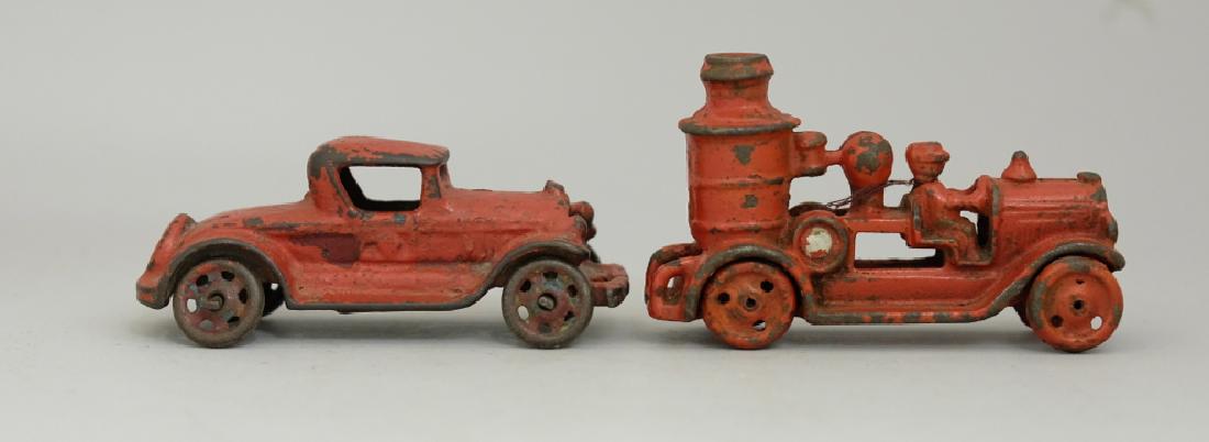 Fire Pumper and Car Cast Iron Toys (1 of 2)