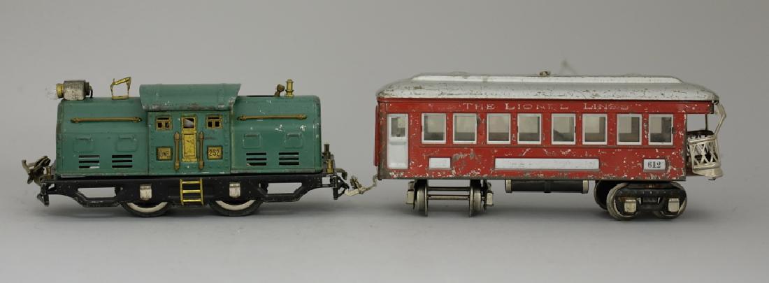 Lionel 252 Engine / Observation Car: Made by Lionel. Engine 8" Long. Observation Car 9" Long. Very Good Condition.