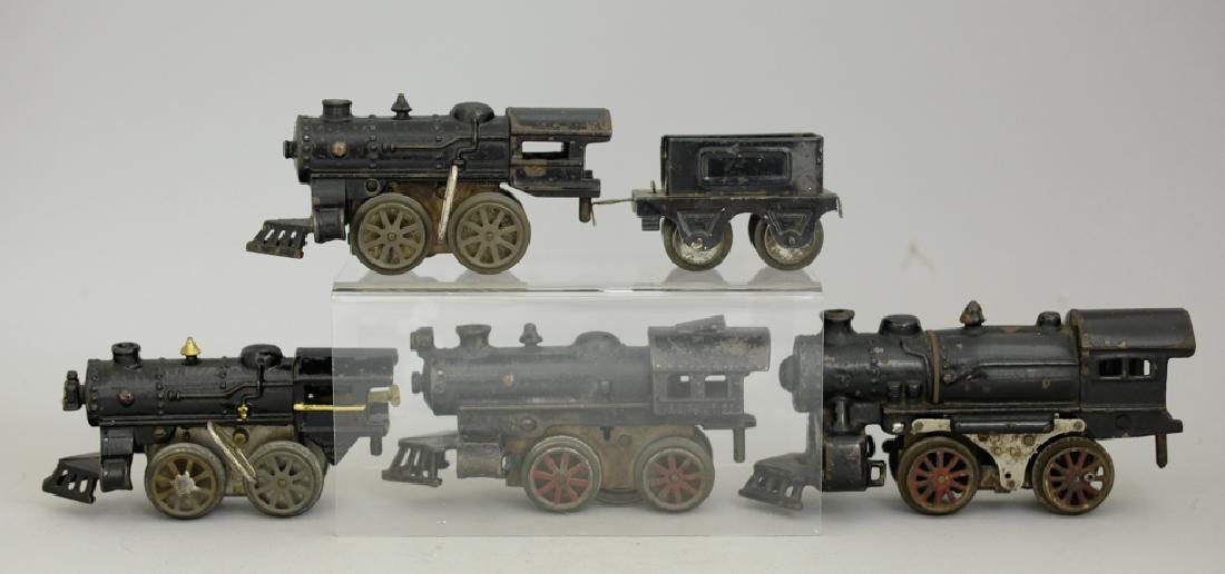 Assorted Group of Engines: American / German. 5.5" - 7.5" Long. Made of Cast Iron (Tender is Tin). Very Good to Excellent Condition.