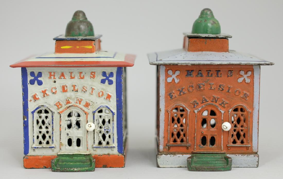Two Hall's Excelsior Iron Mechanical Banks (1 of 2)