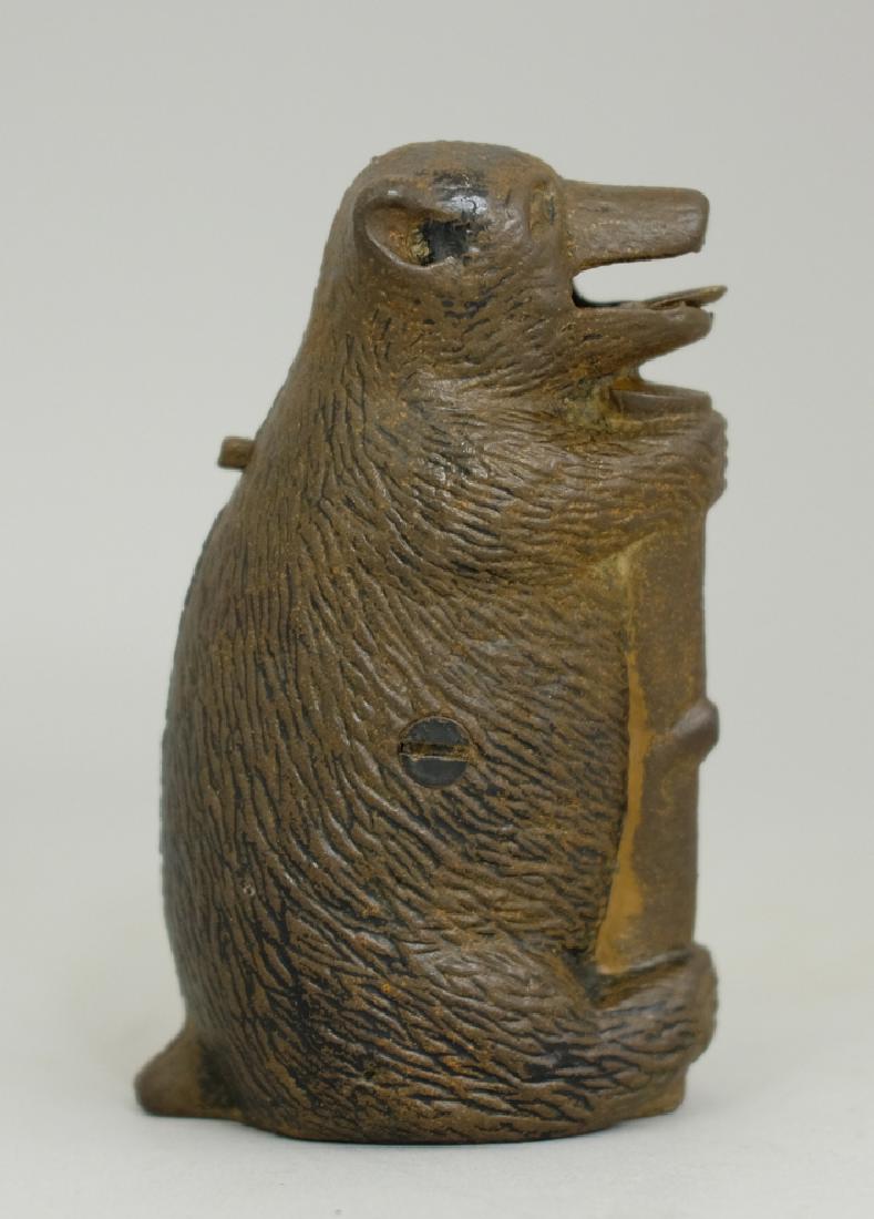Bear and Tree Stump Iron Mechanical Bank (1 of 2)