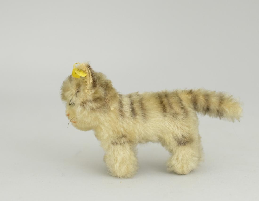 Steiff Tabby Cat: Steiff circa 1930's. 5 1/4" Long. Very Fine Condition (Retains Ear Button).