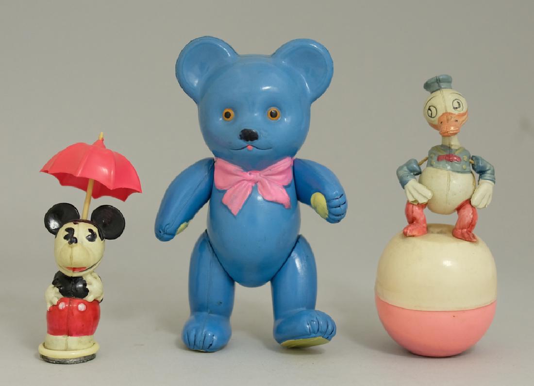 Celluloid Donald Duck Rattle / Bear Rattle and Mic (1 of 2)