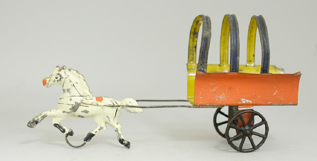 American Tin Horse Pulling Wagon (1 of 2)