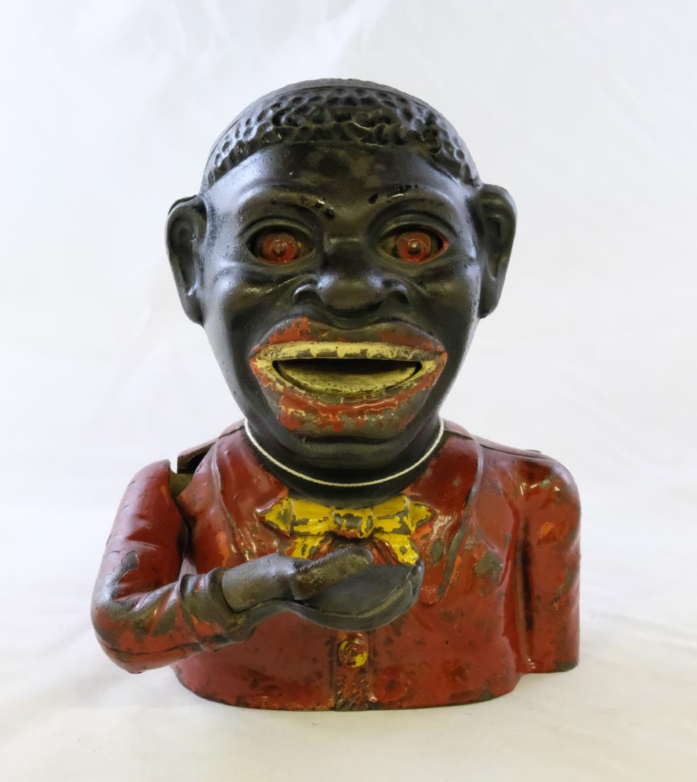 Jolly N. Mechanical Bank: Made of Cast Iron. Fine Condition (Right Shoulder Chipped).