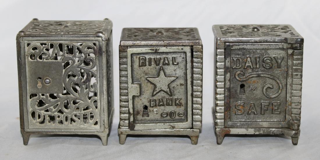 Three Cast Iron Safe Banks (1 of 4)