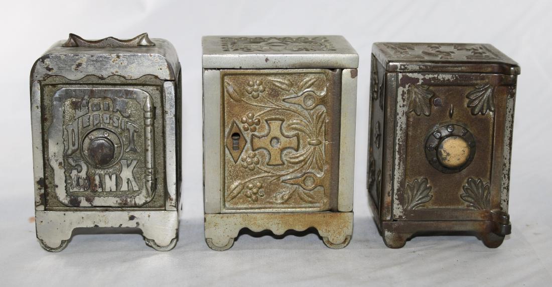 Three Cast Iron Safe Banks (1 of 4)