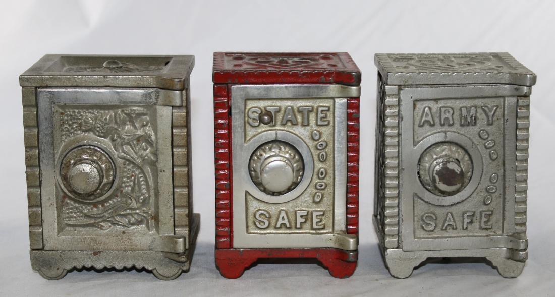 Three Cast Iron Safe Banks (1 of 4)