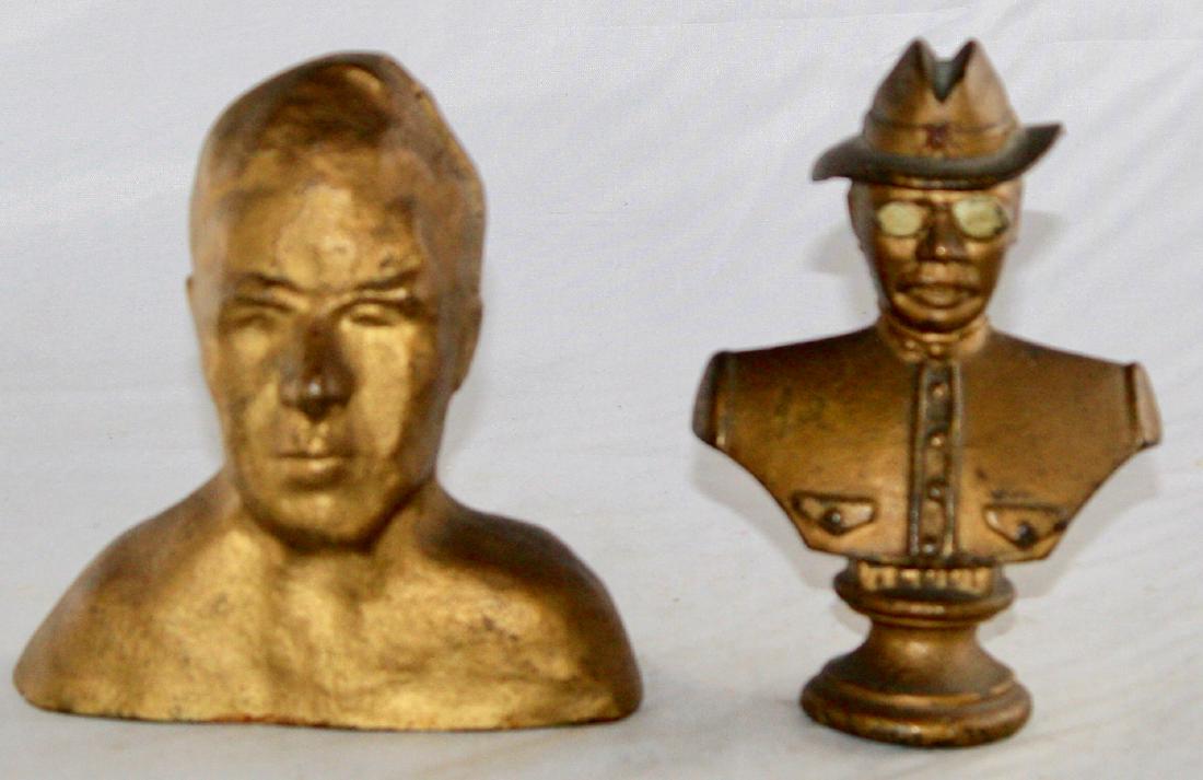 Iron Bust of a Man and Teddy Bust Banks (1 of 4)