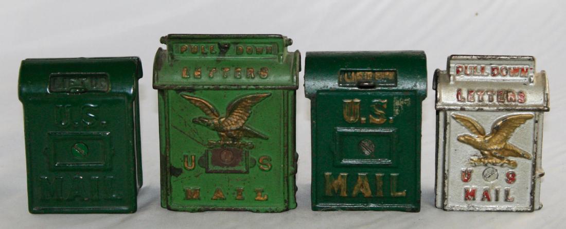 Four U. S. Mail Cast Iron Banks (1 of 2)