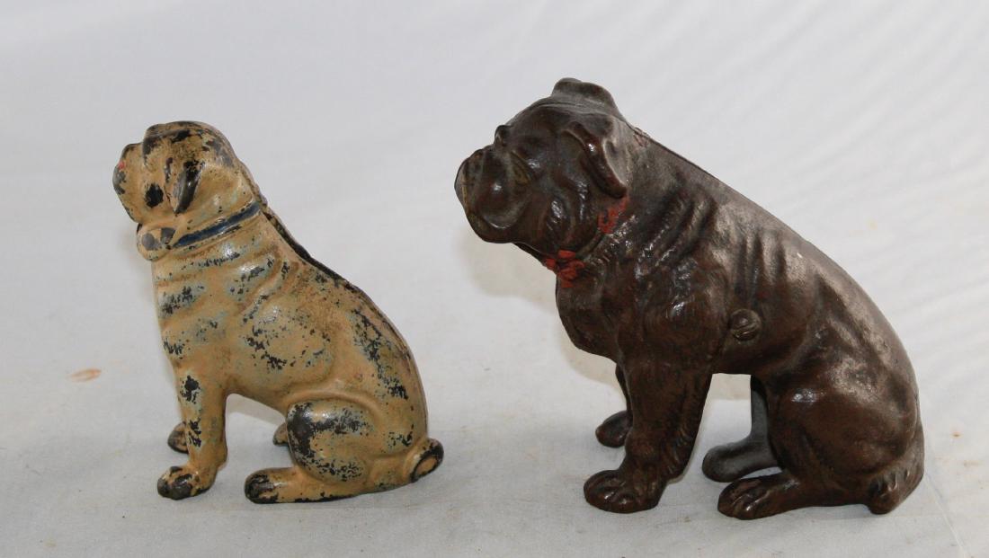 Bulldog & Pugdog Seated Cast Iron Still Banks (1 of 2)