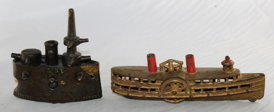 Battleship Maine & Steamboat Iron Still Banks (1 of 2)