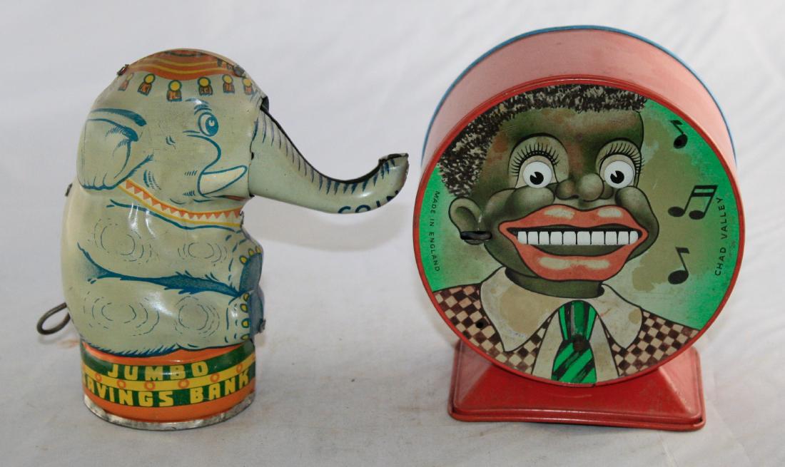 Jumbo Savings & Chad Valley Minstrel Tin Banks (1 of 2)