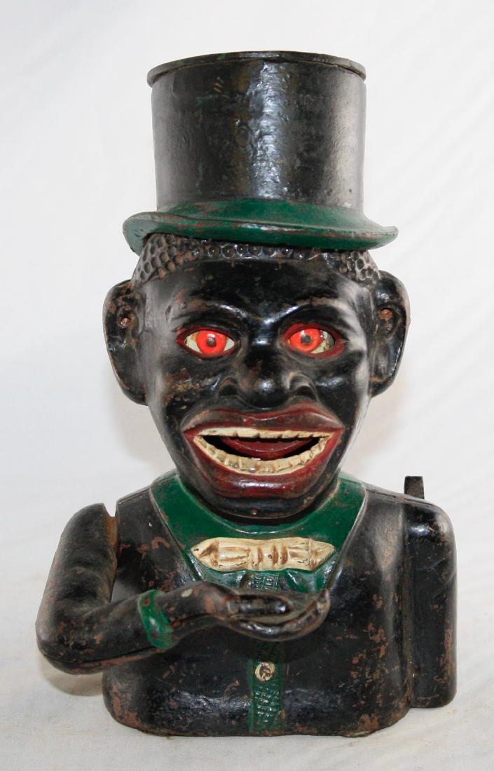 Jolly N with High Hat Cast Iron Mechanical Bank (1 of 2)