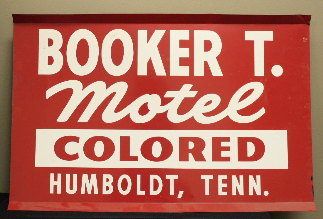Booker T. Motel "Colored" Tin Trade Sign (1 of 1)