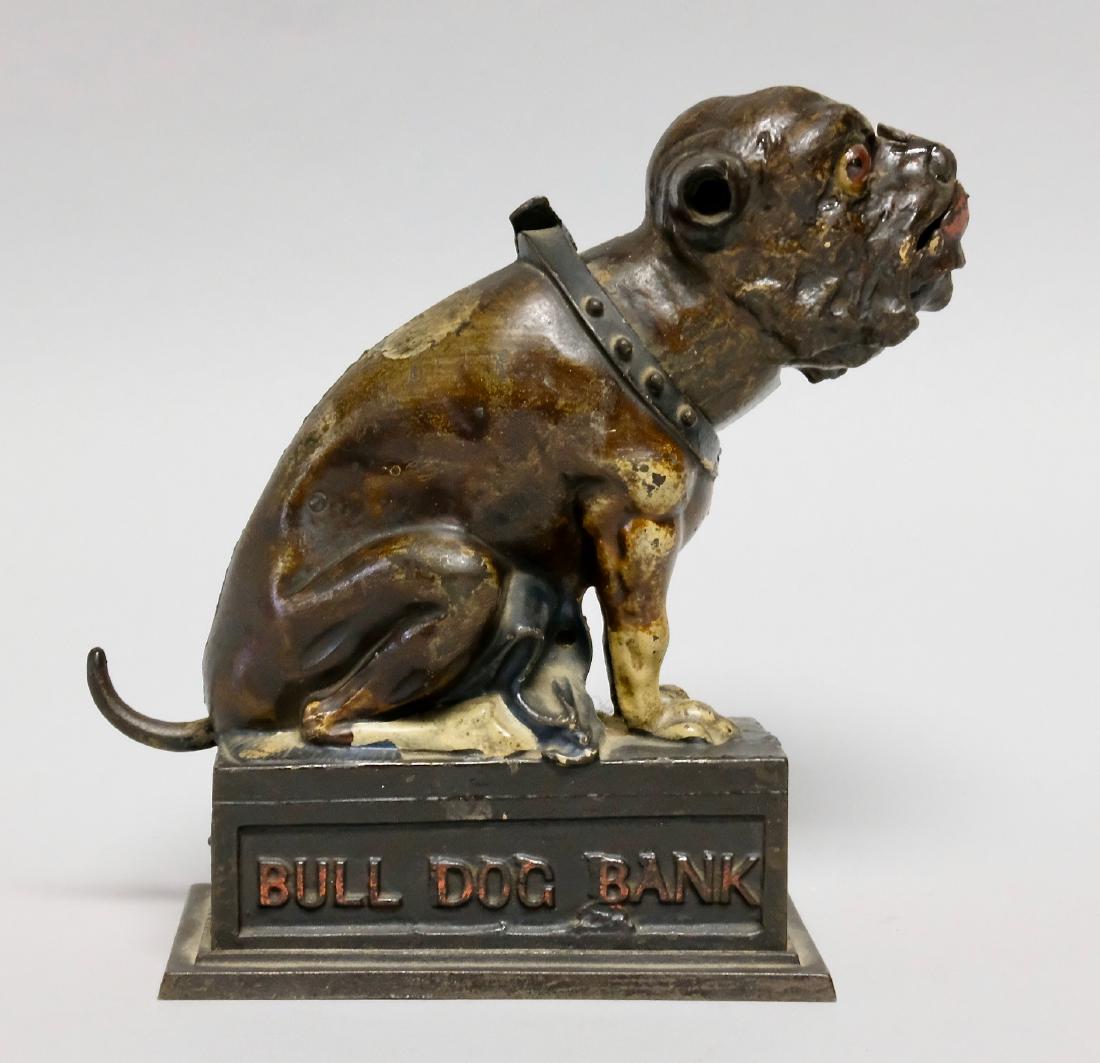 Cast Iron Bull Dog Mechanical Bank, Coin on Nose (1 of 2)