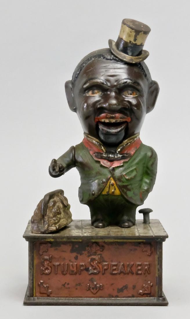 Cast Iron Stump Speaker Mechanical Bank (1 of 3)