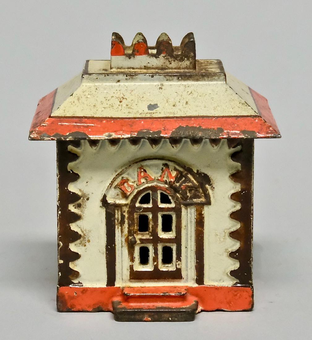 Multicolor Crown Cast Iron Still Bank (1 of 3)