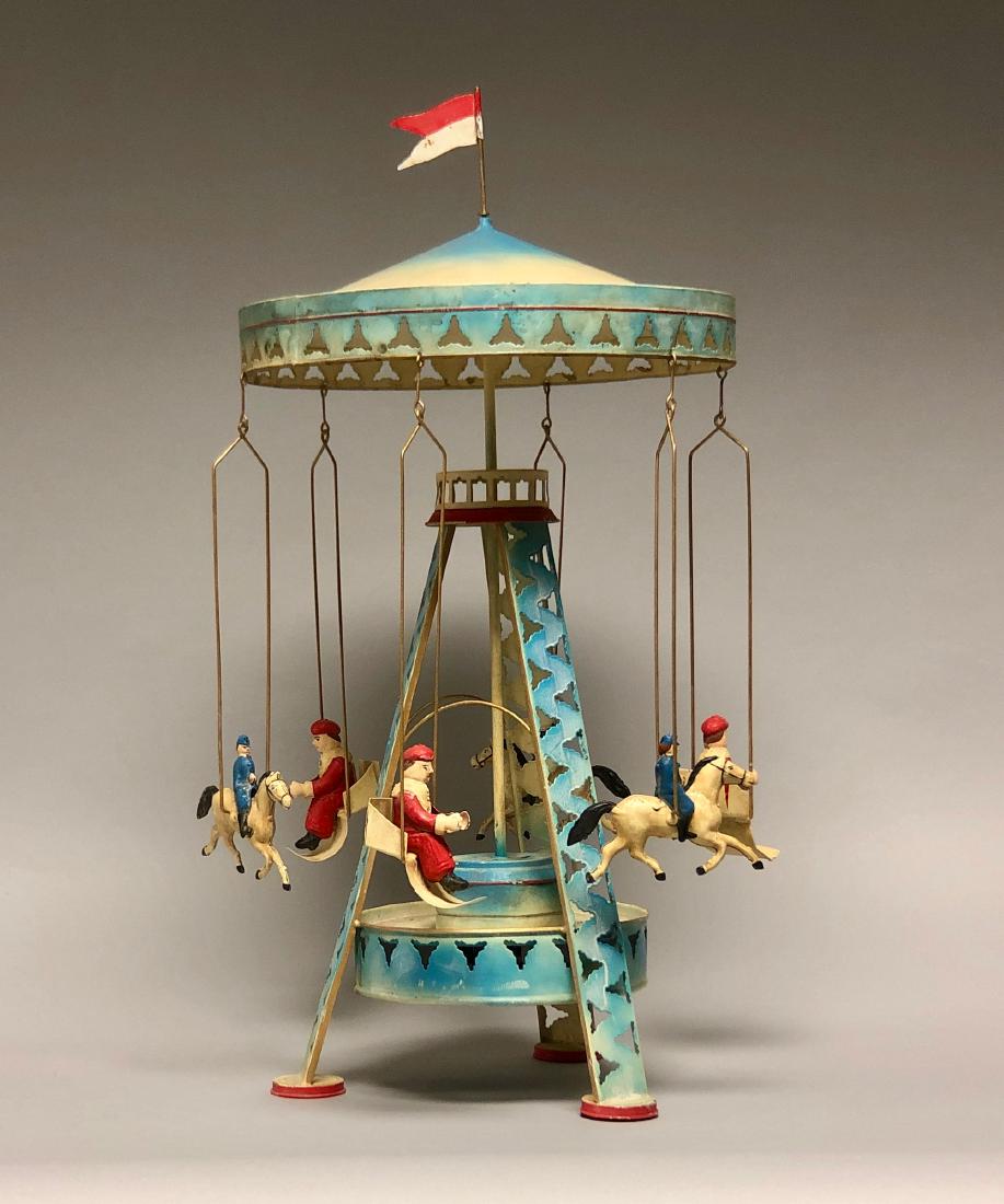 Tin Windup Go Round with Gondolas & Horses (1 of 2)