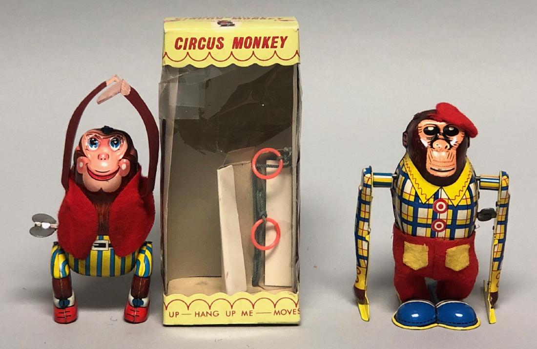 Tin Windup Circus Monkey and Tumbling Monkey (1 of 2)