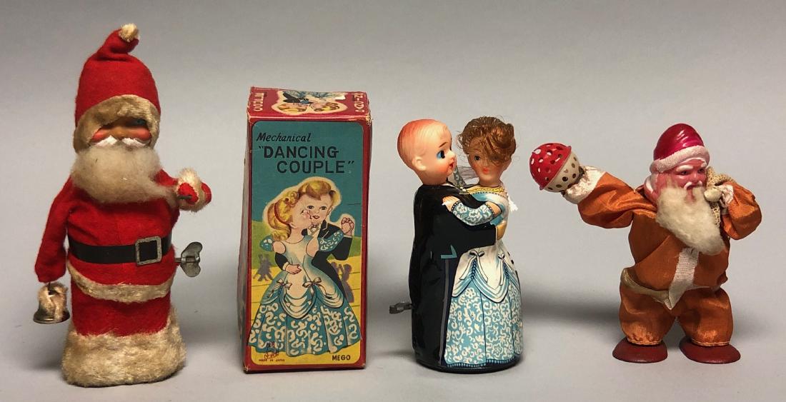 Windup Dancing Couple & 2 Ringing Santas (1 of 2)