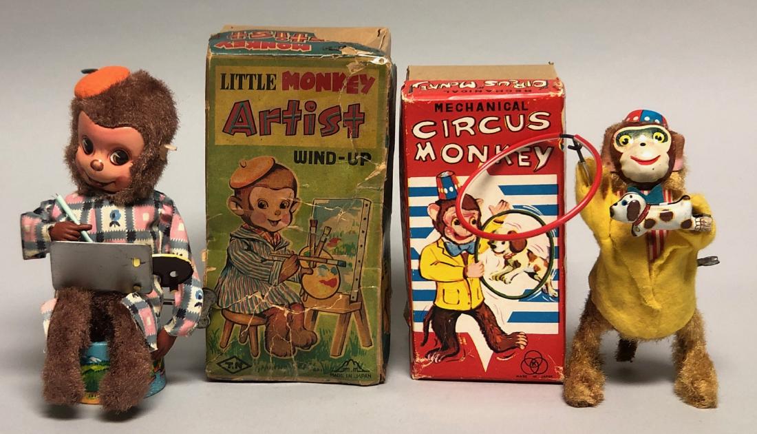 Tin Windup Little Monkey Artist & Circus Monkey (1 of 2)