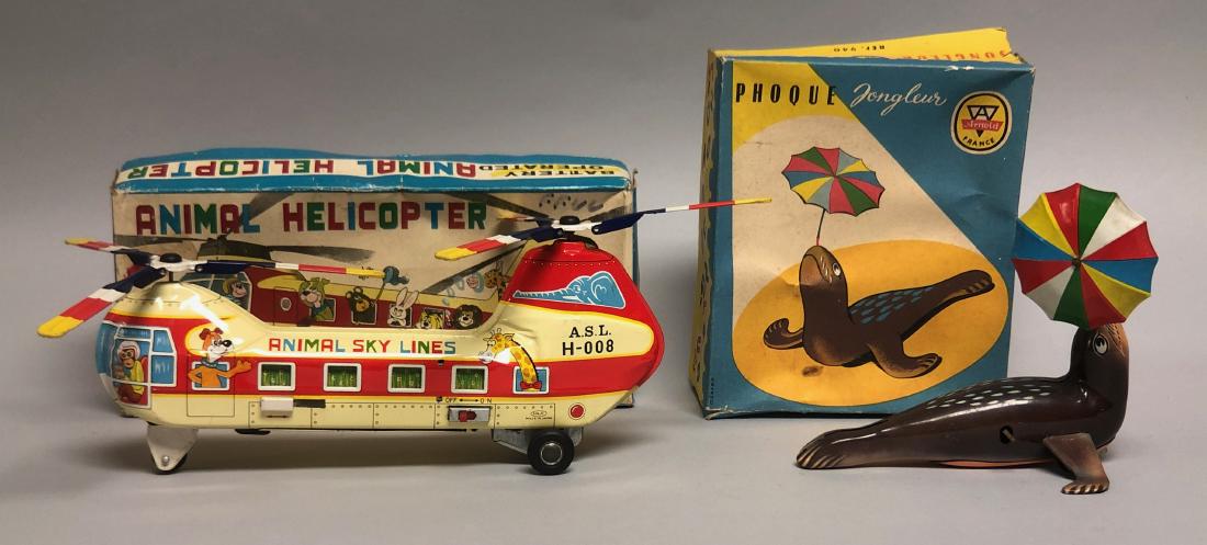 Tin Animal Helicopter & Jongleur Phoque Toys (1 of 2)
