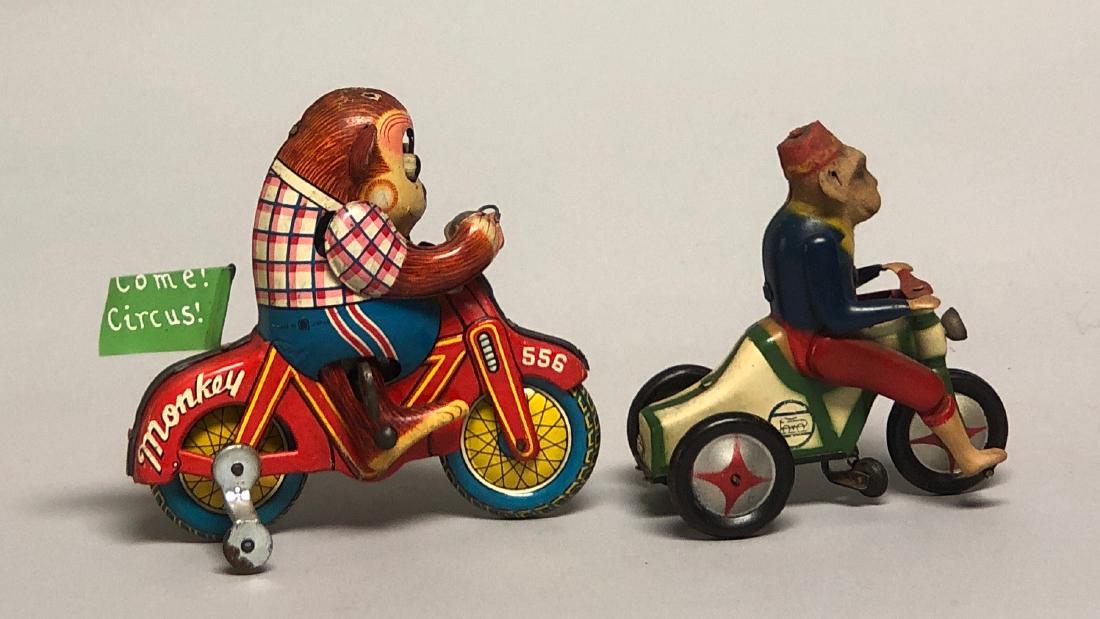 Tin Windup Bandai Monkey Cycle & Scooter (1 of 2)
