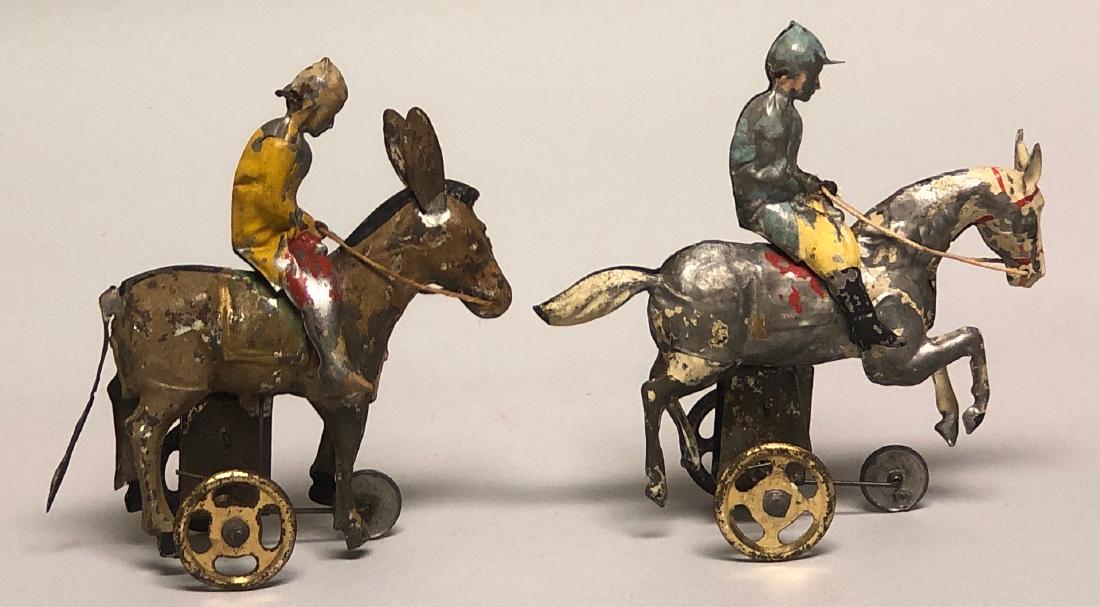 Tin Windup Hand Painted Jockey & Burrow Rider (1 of 1)