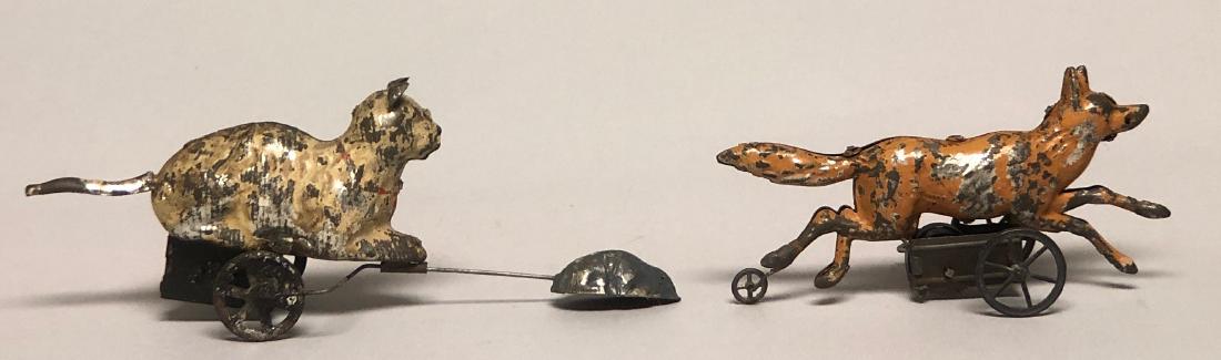 Tin Windup Hand Painted Fox & Cat (1 of 2)