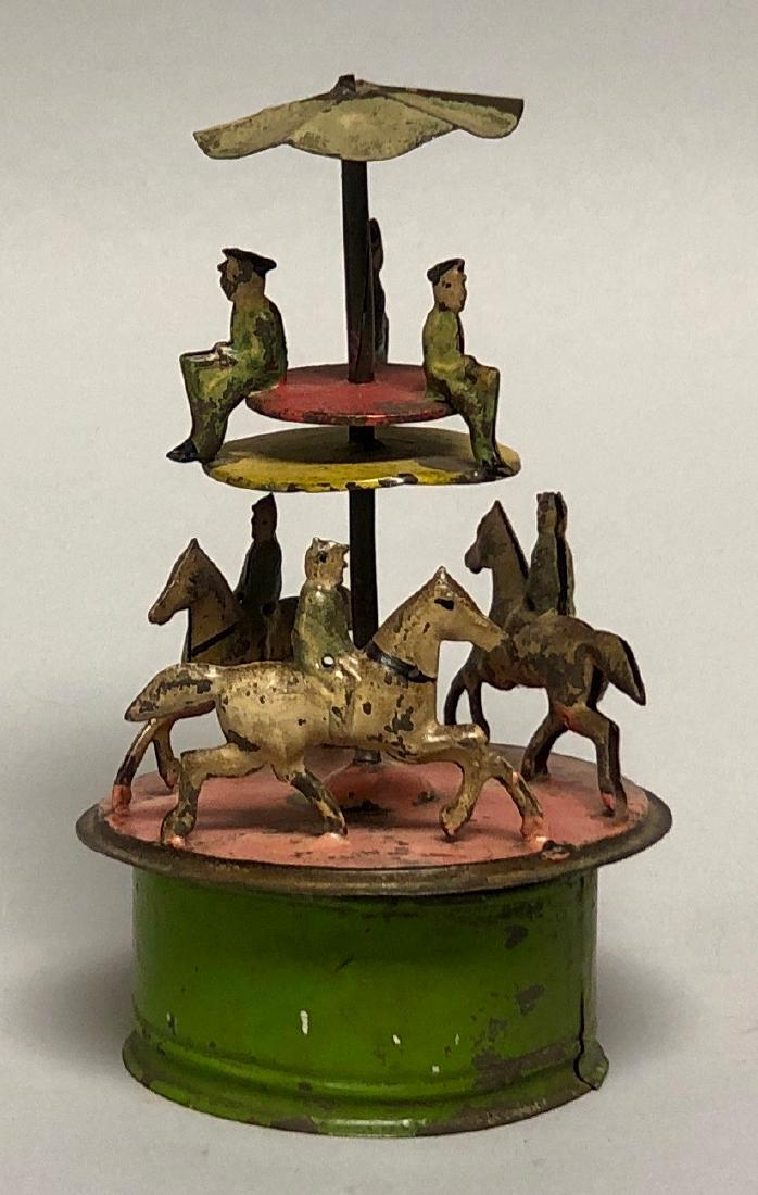 Windup Tin Hand Painted Two Tier Merry Go Round (1 of 2)