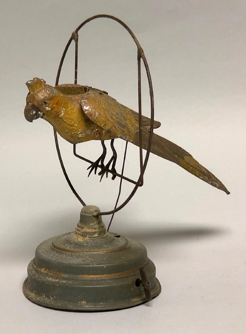 Windup Tin Hand Painted Bird on Perch (1 of 2)