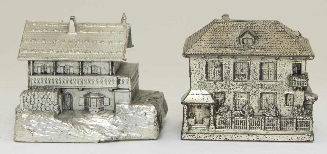 Two Silvered Lead Souvenir Still Banks (1 of 2)