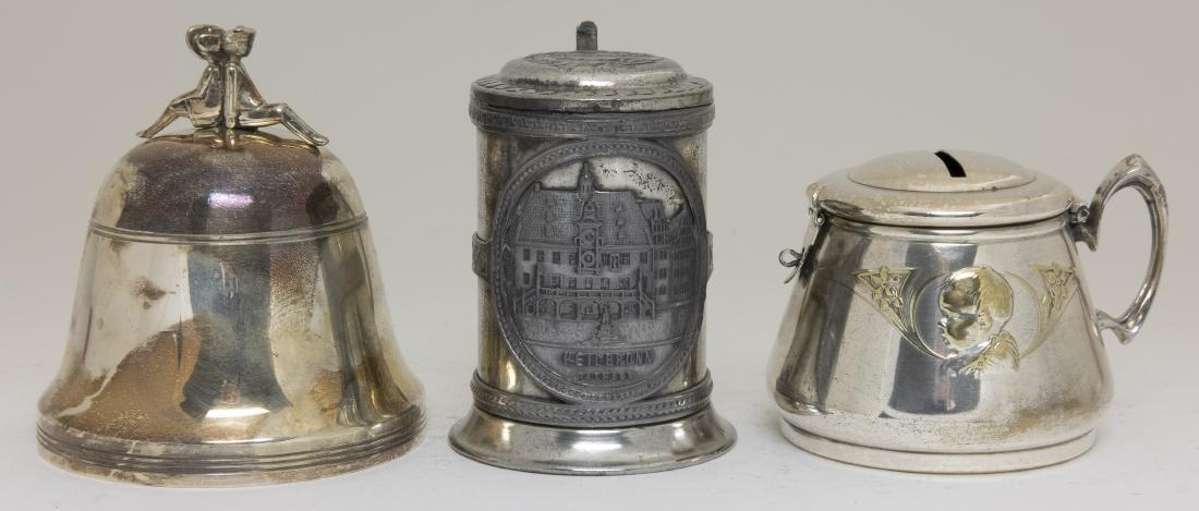 Three Silver Plated Tin Banks (1 of 2)