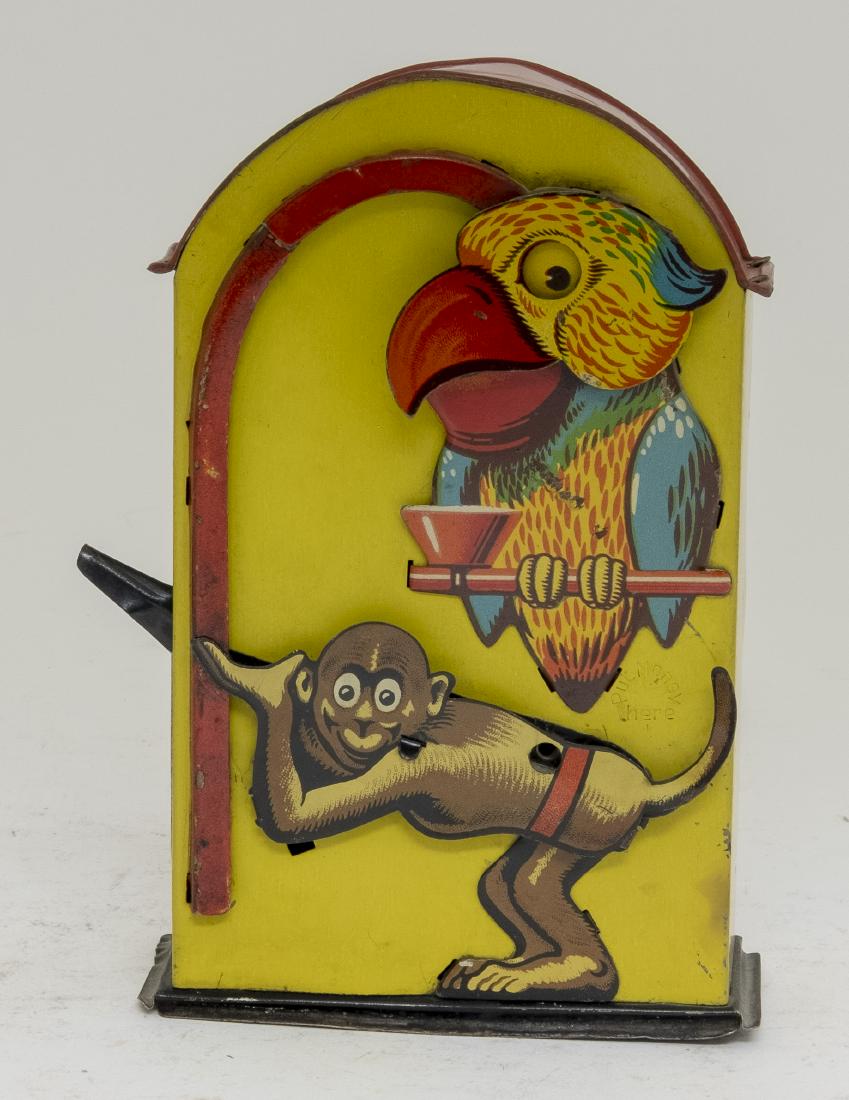 Monkey & Parrot Tin Mechanical Bank (1 of 3)