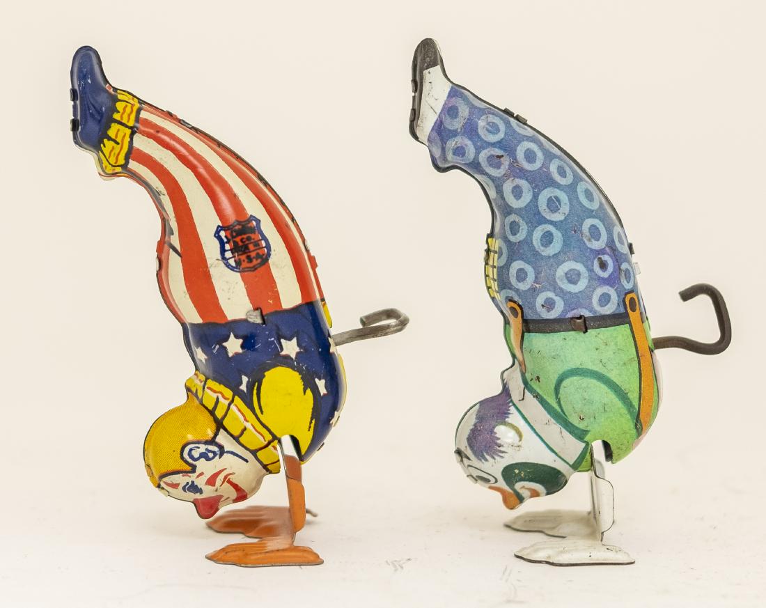 Two J. Chein Windup Tin Handstand Clown Toys (1 of 4)