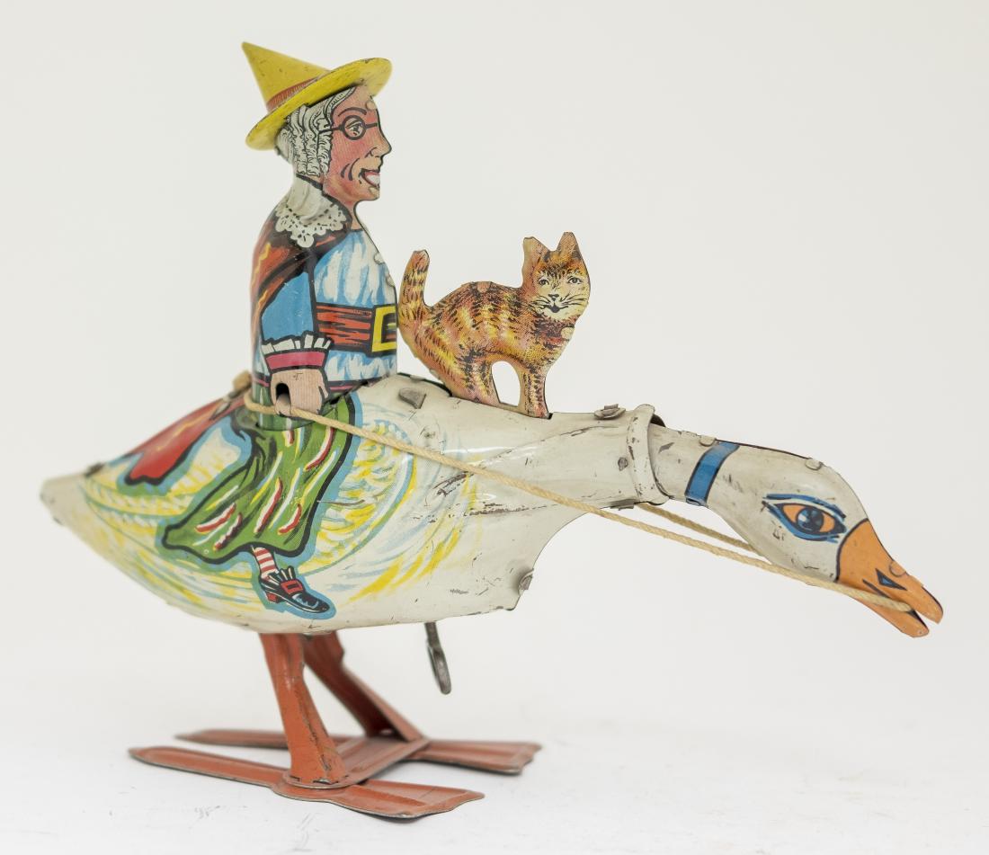 Unique Art Witch Riding Goose Tin Windup Toy (1 of 3)