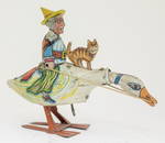 Unique Art Witch Riding Goose Tin Windup Toy