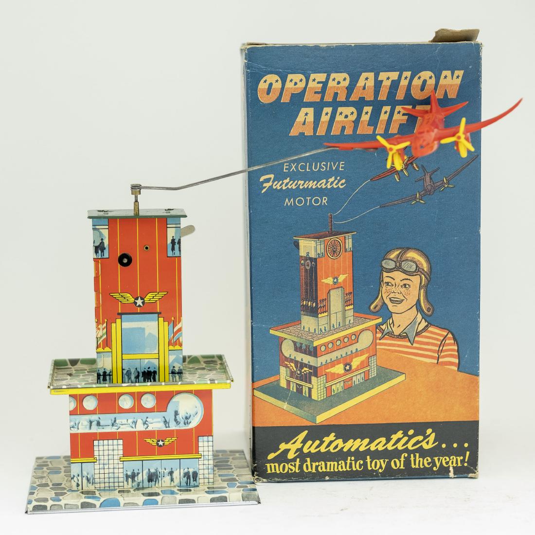 Boxed Automatic Toy Co. Operation Airlift Windup (1 of 4)