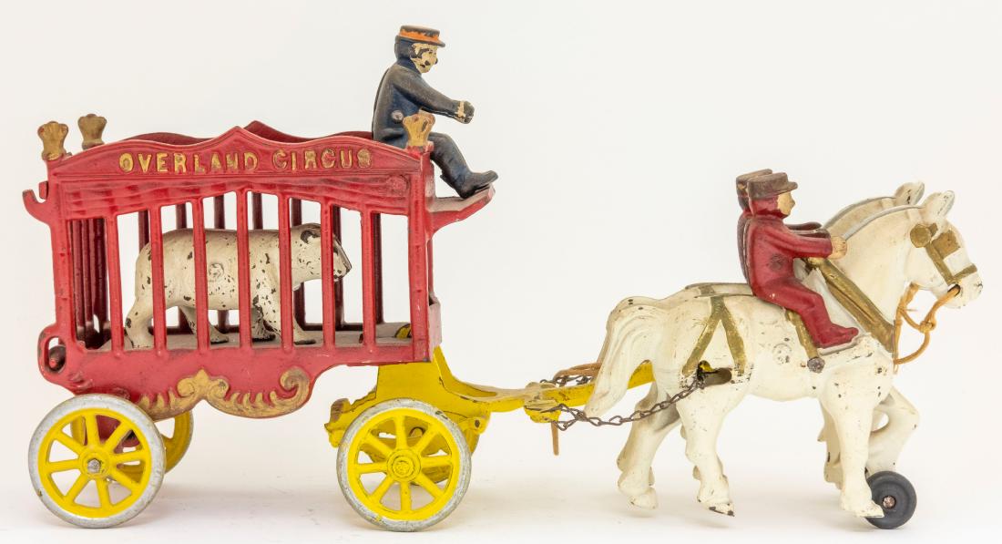 Kenton Overland Circus Polar Bear Wagon Iron Toy (1 of 1)