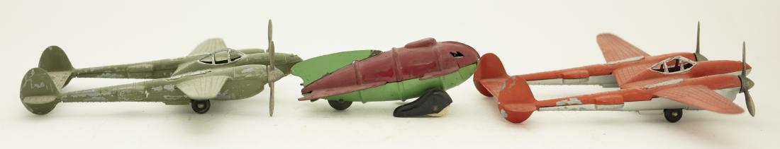 Two Hubley P-38 Fighters and One Rocket Toy (1 of 4)